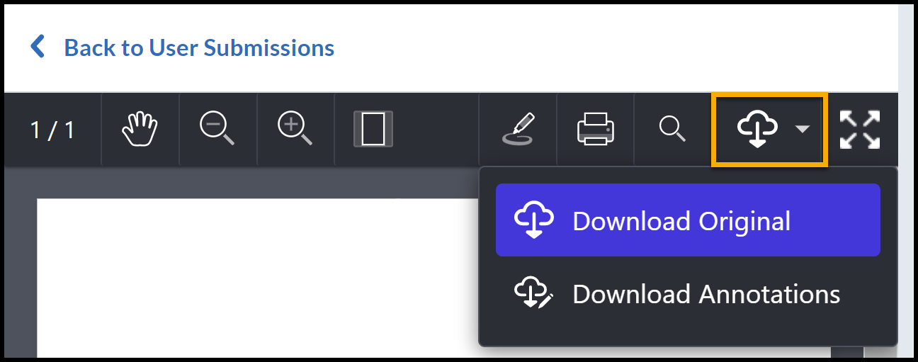 Download icon and menu choices described in the text.