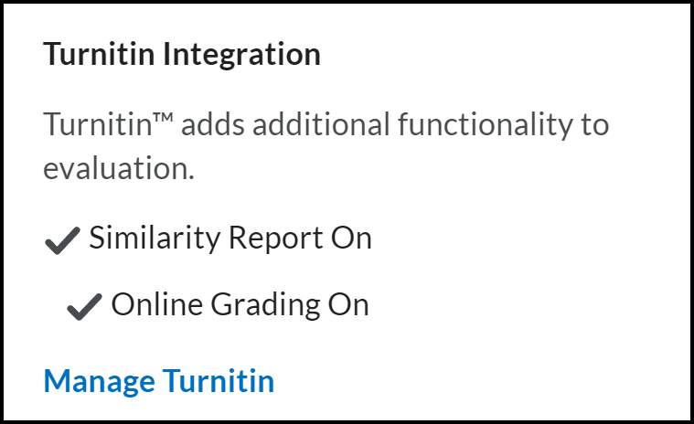 Originality Checked On; Online Grading On