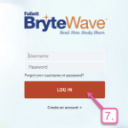 Title: Log in button at the Brytewave Reader Web site - Description: ML SSD:Users:jknott:Documents:Training:how to use brytewave:7-log in.png