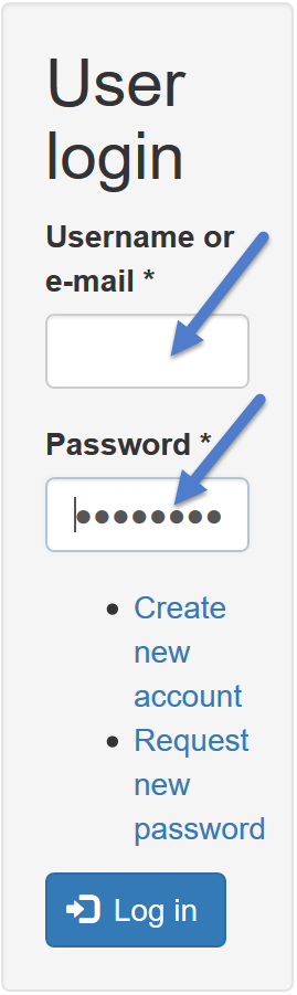Screen image directing user to login and password fields.